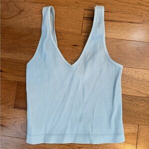 Light Blue Ribbed Women's Tank Top